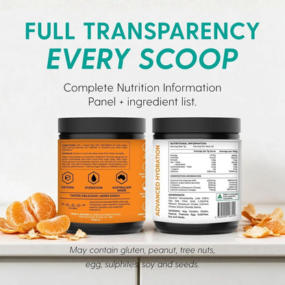 2 Pack KETAO ELECTRO LYTES Mandarin Powder Hydration Support ZERO SUGAR 210g