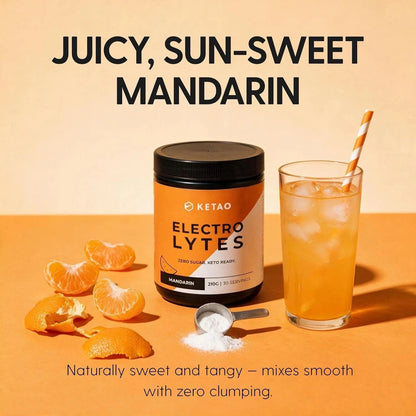 2 Pack KETAO ELECTRO LYTES Mandarin Powder Hydration Support ZERO SUGAR 210g