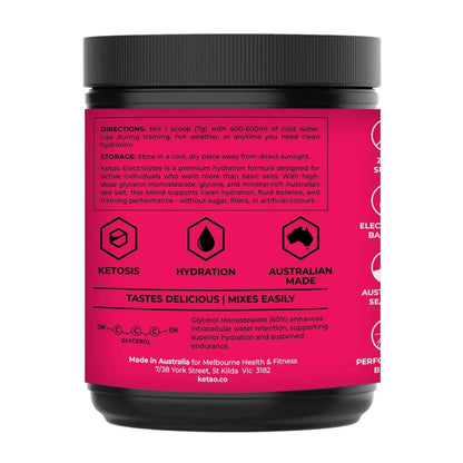 2 Pack KETAO Electrolytes Raspberry ZERO SUGAR Keto Hydration No Fille 210g