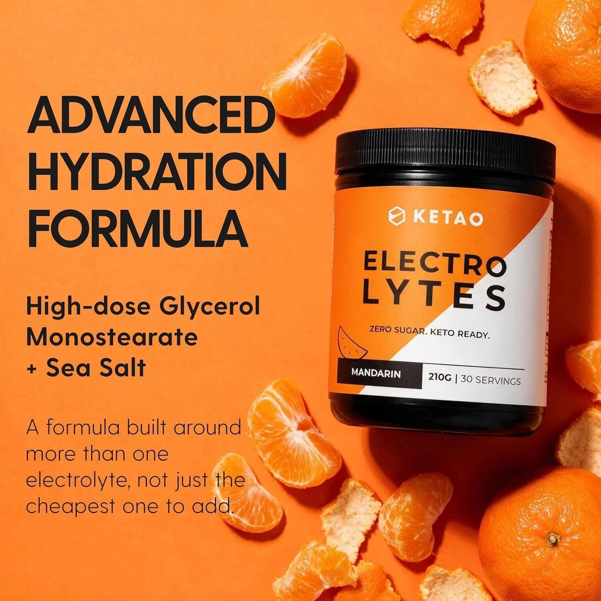 2 Pack KETAO ELECTRO LYTES Mandarin Powder Hydration Support ZERO SUGAR 210g