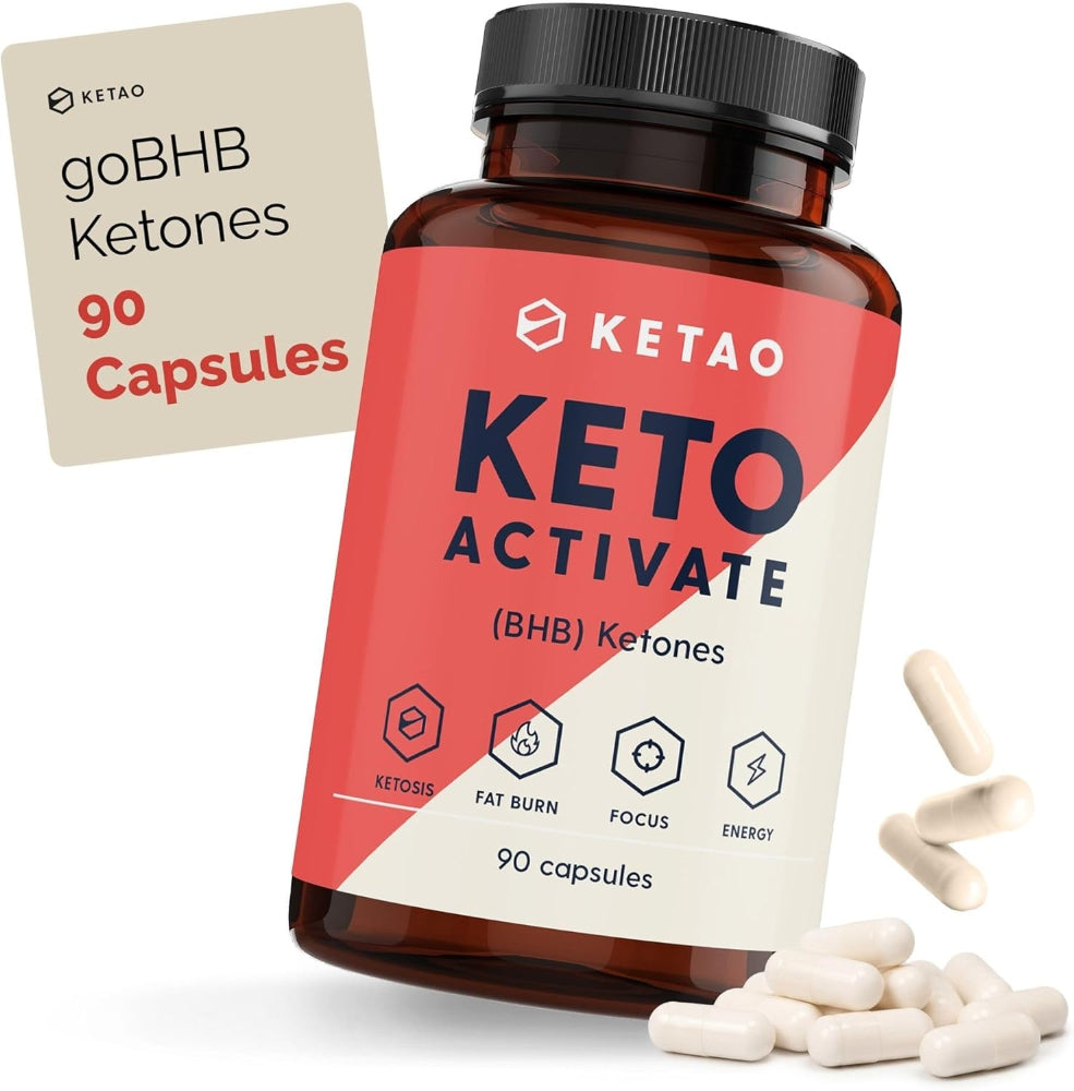 Keto Activate 90 Capsules Exogenous Ketones (goBHB) | Zero Carbs/Sugar | Keto Pills for Ketosis & Craving Control | Vegan Capsules
