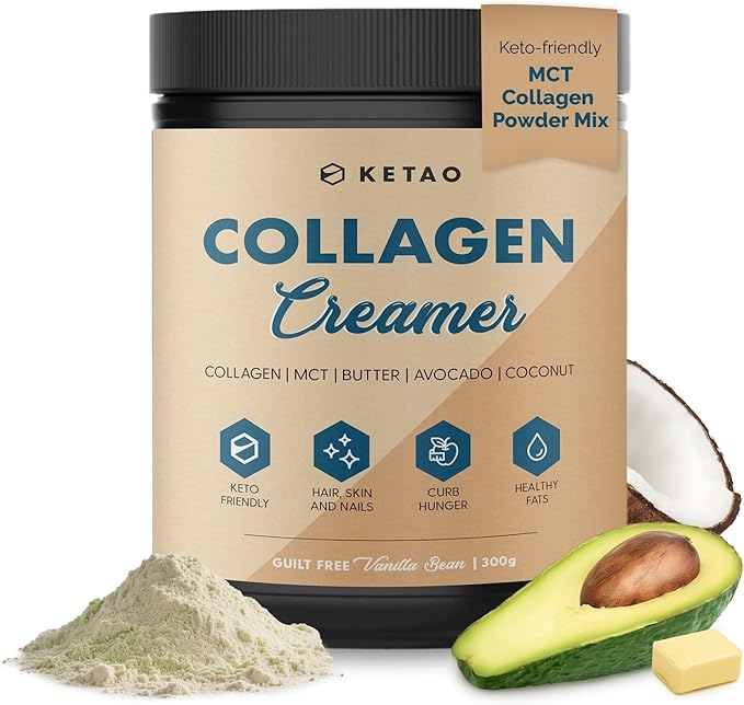 Collagen Creamer  Hydrolysed Bovine Peptides + MCTs from Coconut, Avocado & Grass-Fed Butter | Keto Collagen Powder for Coffee, Skin, Joints & Gut
