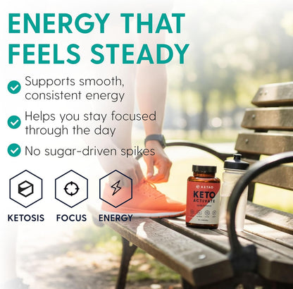 Keto Activate 90 Capsules Exogenous Ketones (goBHB) | Zero Carbs/Sugar | Keto Pills for Ketosis & Craving Control | Vegan Capsules
